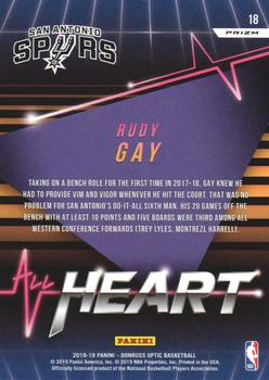 2018-19 Donruss Optic - All Heart Holo #18 Rudy Gay Back
