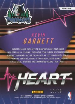 2018-19 Donruss Optic - All Heart Red #9 Kevin Garnett Back