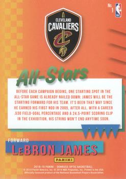 2018-19 Donruss Optic - All-Stars #1 LeBron James Back