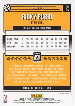 2018-19 Donruss Optic - Black Velocity #53 Ricky Rubio Back