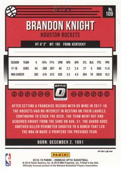 2018-19 Donruss Optic - Blue #109 Brandon Knight Back
