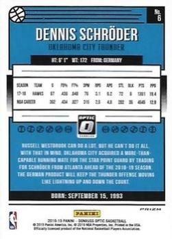 2018-19 Donruss Optic - Blue Velocity #6 Dennis Schroder Back