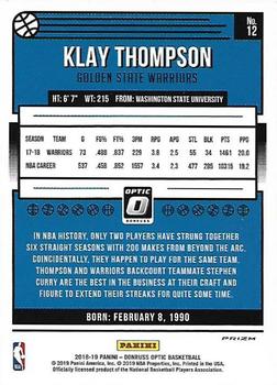 2018-19 Donruss Optic - Blue Velocity #12 Klay Thompson Back