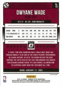 2018-19 Donruss Optic - Blue Velocity #15 Dwyane Wade Back