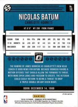 2018-19 Donruss Optic - Blue Velocity #18 Nicolas Batum Back