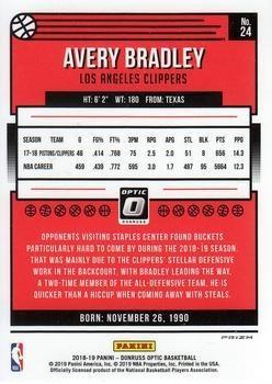 2018-19 Donruss Optic - Blue Velocity #24 Avery Bradley Back