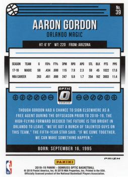 2018-19 Donruss Optic - Blue Velocity #39 Aaron Gordon Back