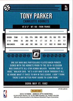 2018-19 Donruss Optic - Blue Velocity #48 Tony Parker Back