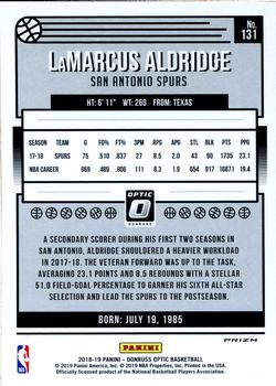 2018-19 Donruss Optic - Blue Velocity #131 LaMarcus Aldridge Back