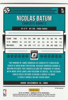 2018-19 Donruss Optic - Checkerboard #18 Nicolas Batum Back