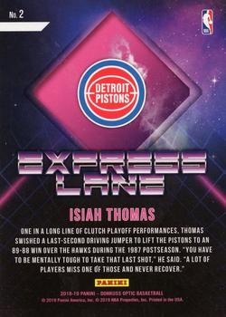 2018-19 Donruss Optic - Express Lane #2 Isiah Thomas Back