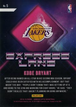2018-19 Donruss Optic - Express Lane #5 Kobe Bryant Back
