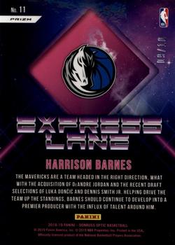2018-19 Donruss Optic - Express Lane Gold #11 Harrison Barnes Back