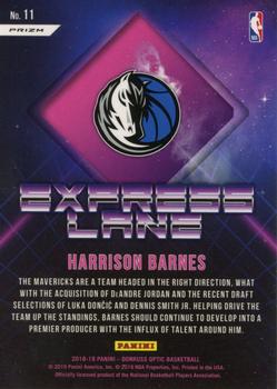 2018-19 Donruss Optic - Express Lane Holo #11 Harrison Barnes Back