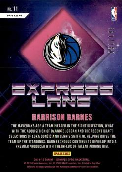 2018-19 Donruss Optic - Express Lane Lime Green #11 Harrison Barnes Back