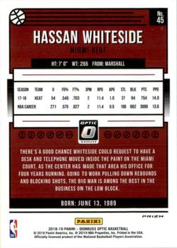 2018-19 Donruss Optic - Fast Break Holo #45 Hassan Whiteside Back