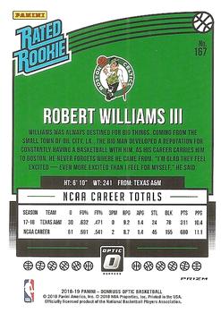 2018-19 Donruss Optic - Fast Break Holo #167 Robert Williams III Back