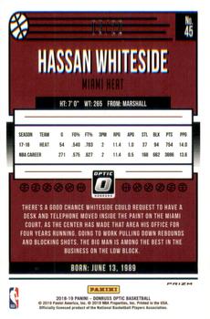 2018-19 Donruss Optic - Fast Break Pink #45 Hassan Whiteside Back