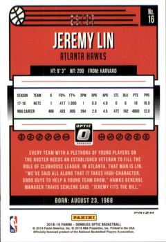 2018-19 Donruss Optic - Fast Break Purple #16 Jeremy Lin Back