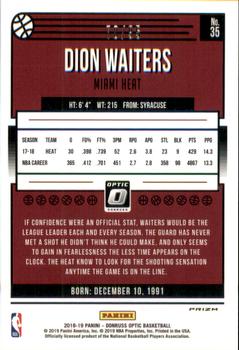 2018-19 Donruss Optic - Fast Break Purple #35 Dion Waiters Back