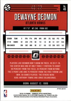 2018-19 Donruss Optic - Fast Break Purple #46 Dewayne Dedmon Back