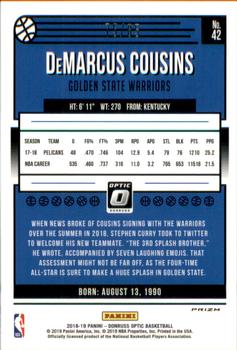 2018-19 Donruss Optic - Fast Break Red #42 DeMarcus Cousins Back