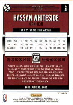2018-19 Donruss Optic - Fast Break Red #45 Hassan Whiteside Back