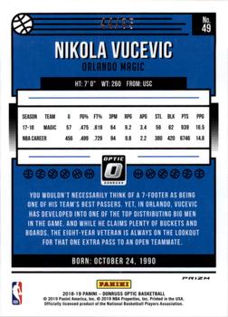 2018-19 Donruss Optic - Fast Break Red #49 Nikola Vucevic Back