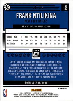 2018-19 Donruss Optic - Fast Break Red #57 Frank Ntilikina Back