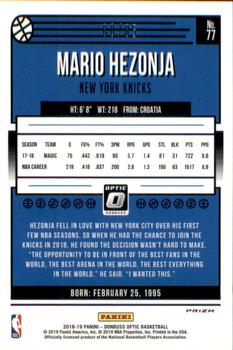 2018-19 Donruss Optic - Fast Break Red #77 Mario Hezonja Back