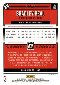 2018-19 Donruss Optic - Fast Break Red #113 Bradley Beal Back