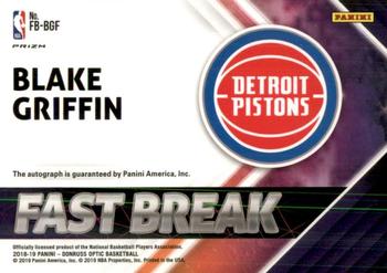 2018-19 Donruss Optic - Fast Break Signatures #FB-BGF Blake Griffin Back