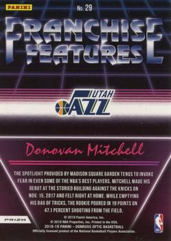 2018-19 Donruss Optic - Franchise Features Holo #29 Donovan Mitchell Back