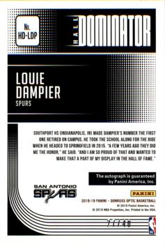 2018-19 Donruss Optic - Hall Dominator Signatures #HD-LDP Louie Dampier Back
