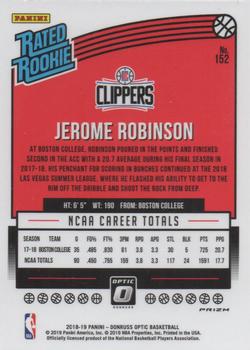 2018-19 Donruss Optic - Holo #152 Jerome Robinson Back