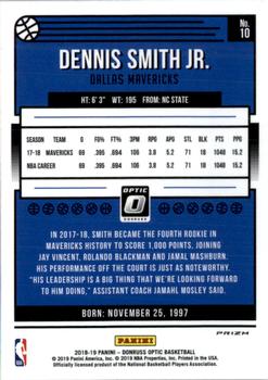 2018-19 Donruss Optic - Hyper Pink #10 Dennis Smith Jr. Back