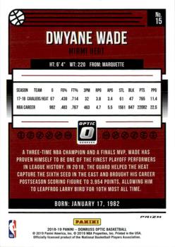 2018-19 Donruss Optic - Hyper Pink #15 Dwyane Wade Back