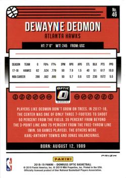 2018-19 Donruss Optic - Hyper Pink #46 Dewayne Dedmon Back