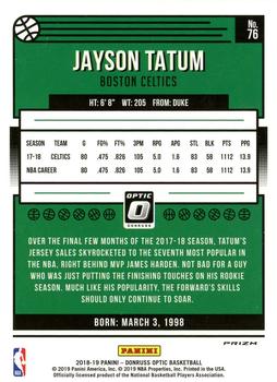 2018-19 Donruss Optic - Hyper Pink #76 Jayson Tatum Back