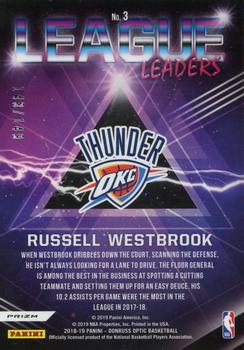 2018-19 Donruss Optic - League Leaders Lime Green #3 Russell Westbrook Back