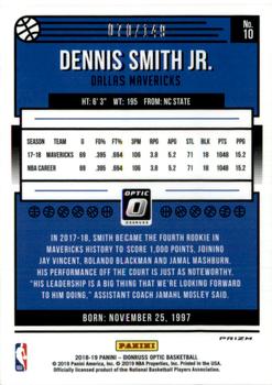 2018-19 Donruss Optic - Lime Green #10 Dennis Smith Jr. Back