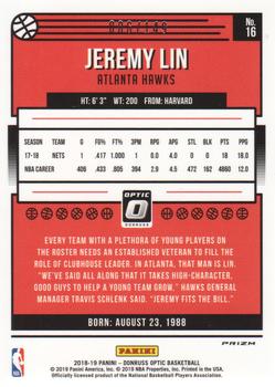 2018-19 Donruss Optic - Lime Green #16 Jeremy Lin Back