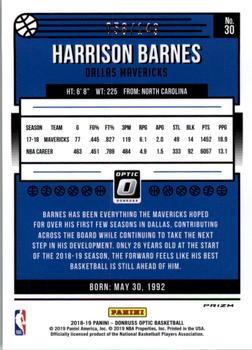 2018-19 Donruss Optic - Lime Green #30 Harrison Barnes Back