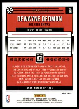 2018-19 Donruss Optic - Lime Green #46 Dewayne Dedmon Back