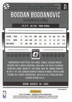 2018-19 Donruss Optic - Lime Green #61 Bogdan Bogdanovic Back