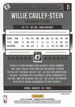2018-19 Donruss Optic - Lime Green #91 Willie Cauley-Stein Back