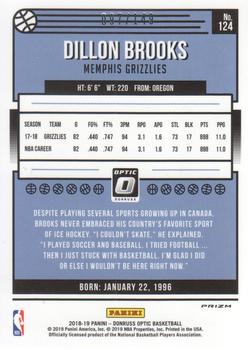 2018-19 Donruss Optic - Lime Green #124 Dillon Brooks Back