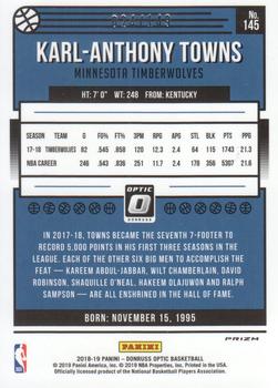 2018-19 Donruss Optic - Lime Green #145 Karl-Anthony Towns Back