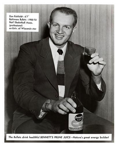 1950-51 Bennett Prune Juice Baltimore Bullets #NNO Don Rehfeldt Front