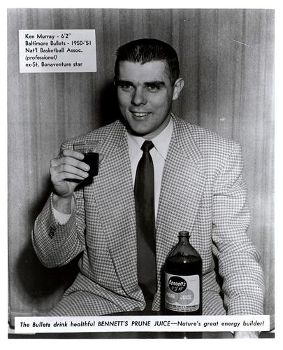 1950-51 Bennett Prune Juice Baltimore Bullets #NNO Ken Murray Front